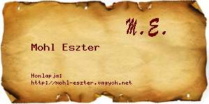 Mohl Eszter névjegykártya
